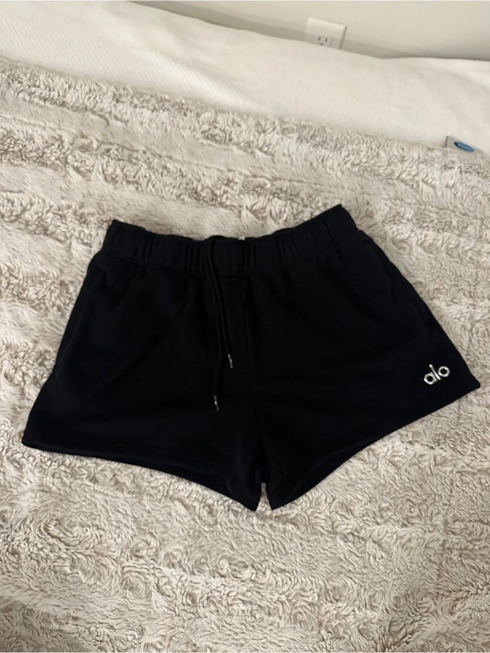 ALO Yoga Black Athletic Lounge Shorts with Drawstring
